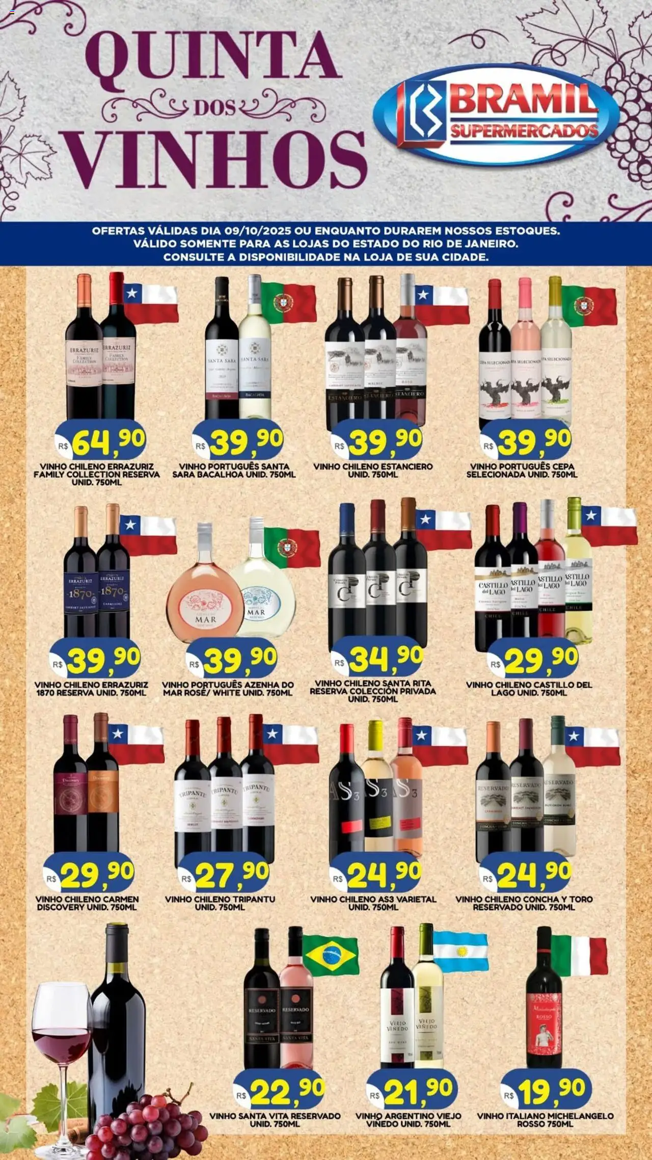 Bramil Supermercados folheto "Ofertas Quinta dos Vinhos" válido a partir de 09/10/2025 - número de página 1 - Pá, Vinho