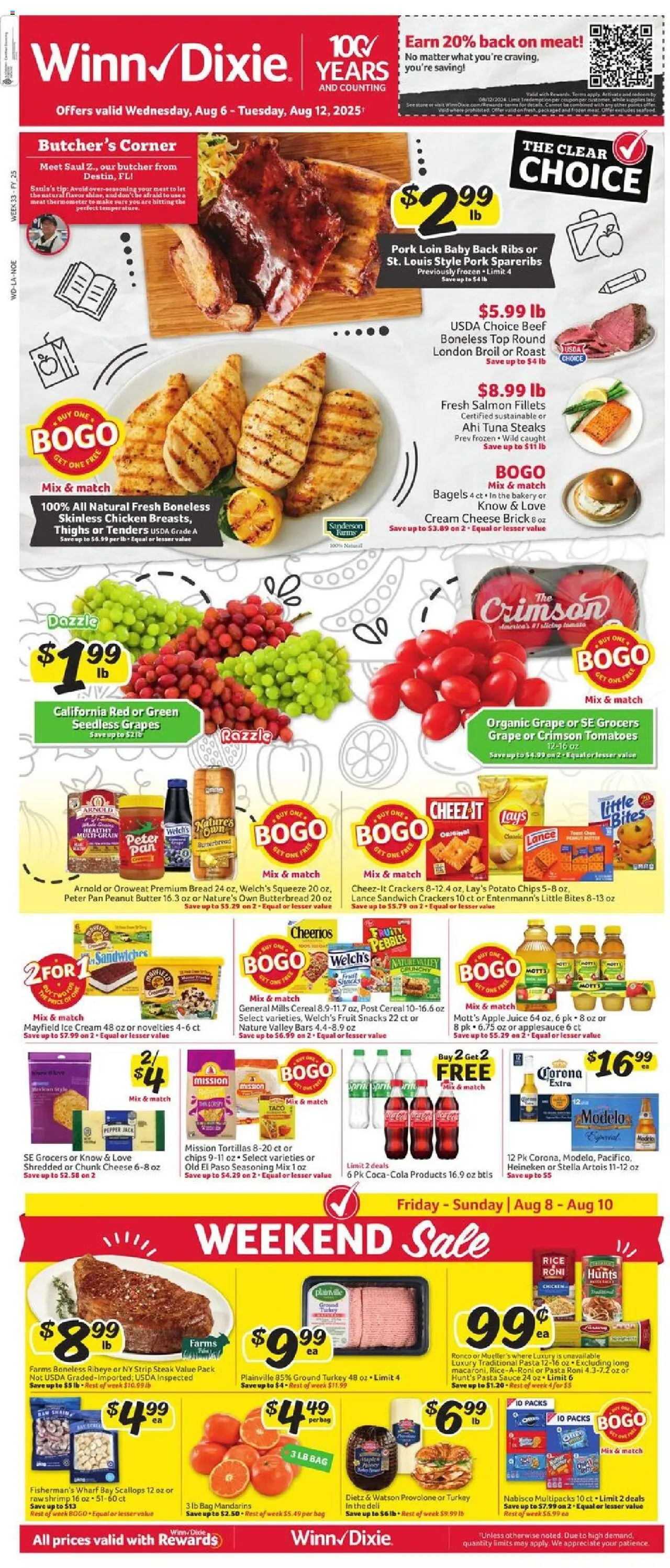 Winn Dixie Weekly Circular - LA from 08/06/2025 - Flyer - Page number 1
