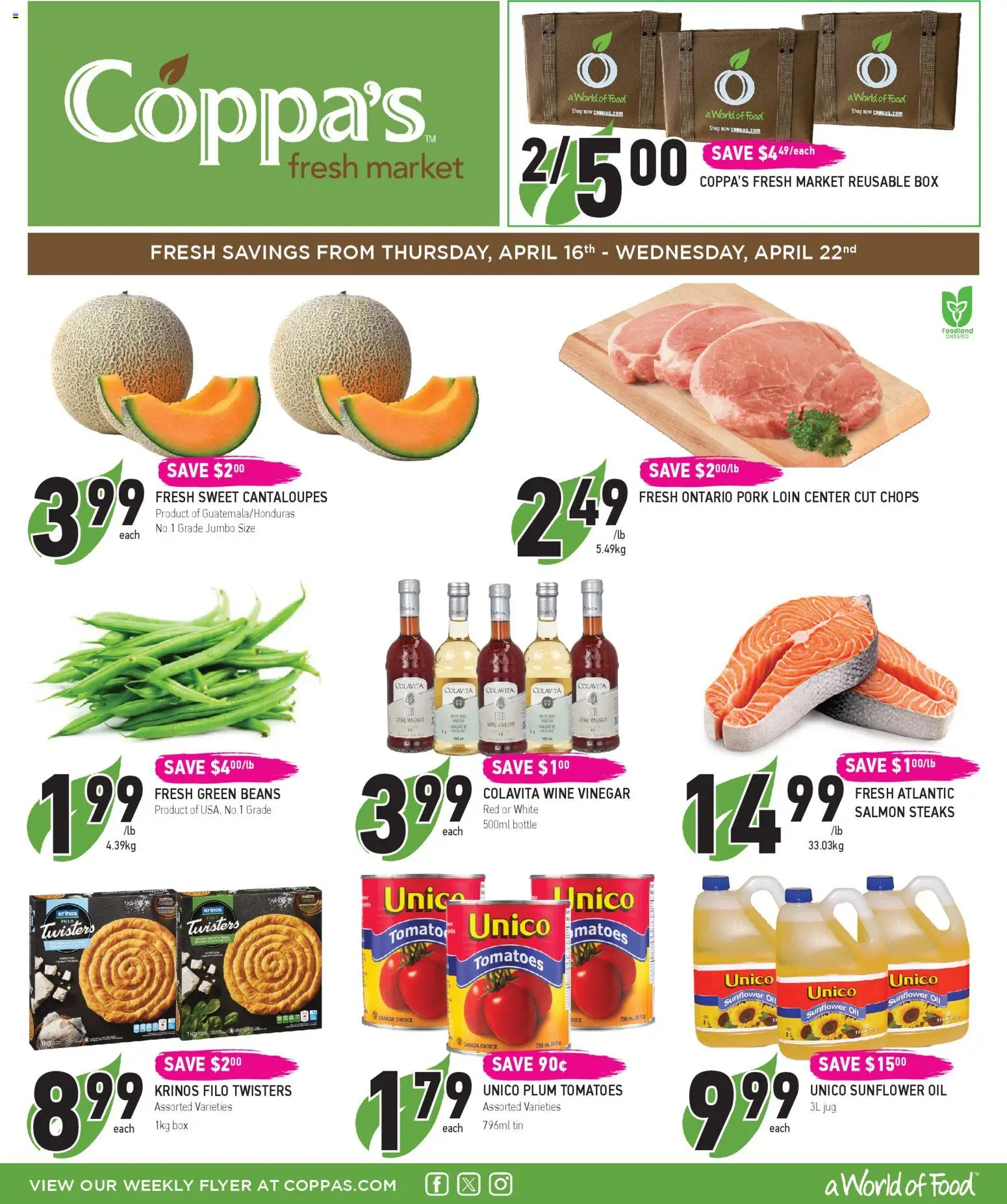 Preview of leaflet Coppas Fresh Market weekly flyer / circulaire from shop Coppas Fresh Market is valid from Apr 16, 2026