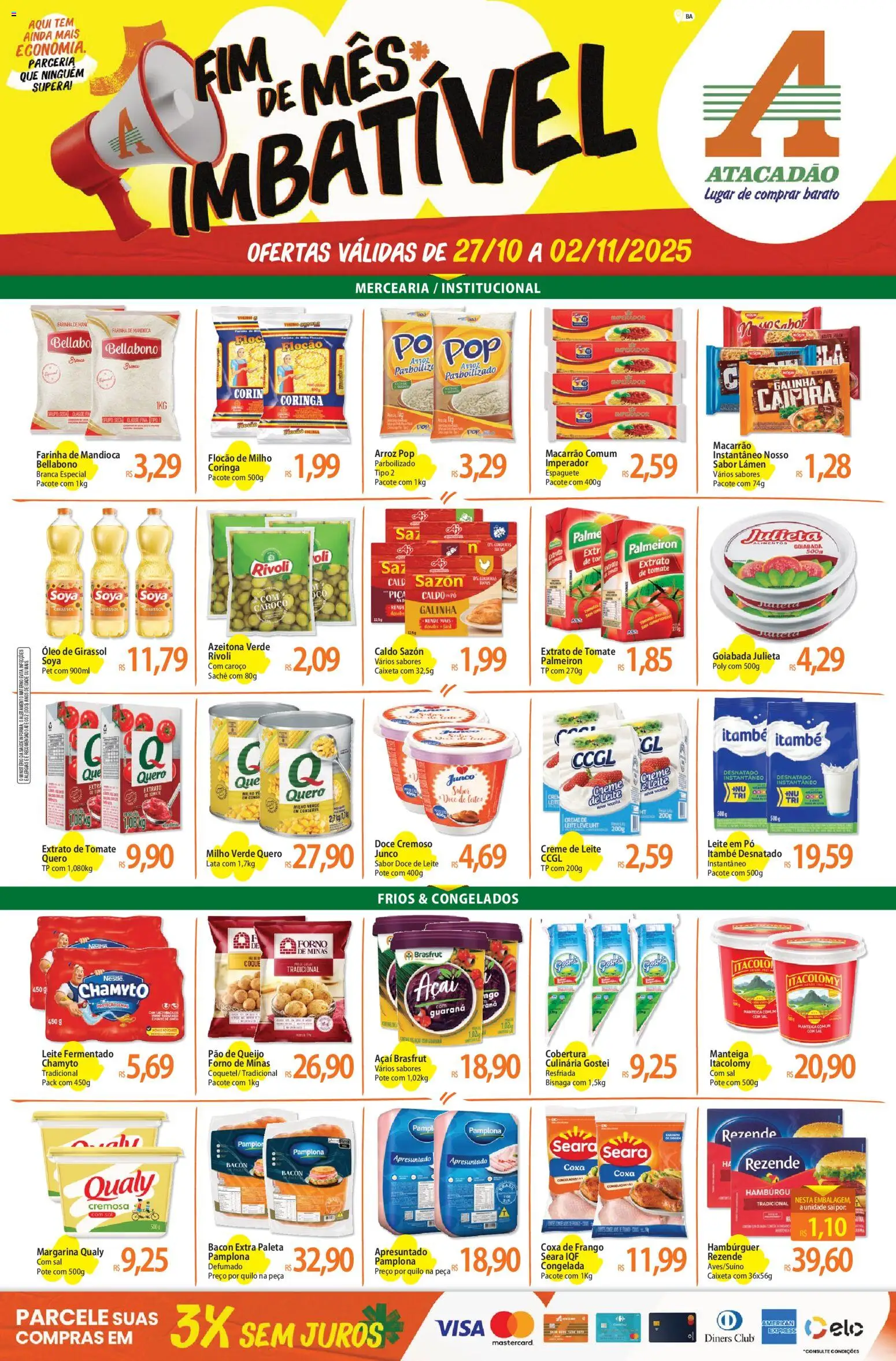 Pré-Visualização do folheto "Ofertas - BA" da loja Atacadão válido a partir de 27/10/2025