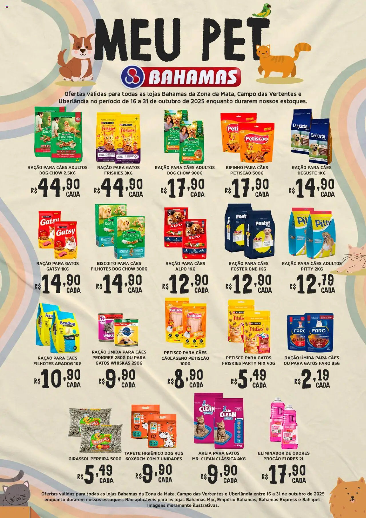 Bahamas Supermercados folheto "Ofertas Meu Pet" válido a partir de 16/10/2025 - número de página 1