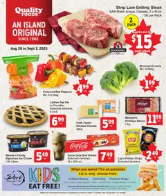 Un aperçu du dépliant Weekly flyer / circulaire du magasin Quality Foods est valide à partir 28 août 2025