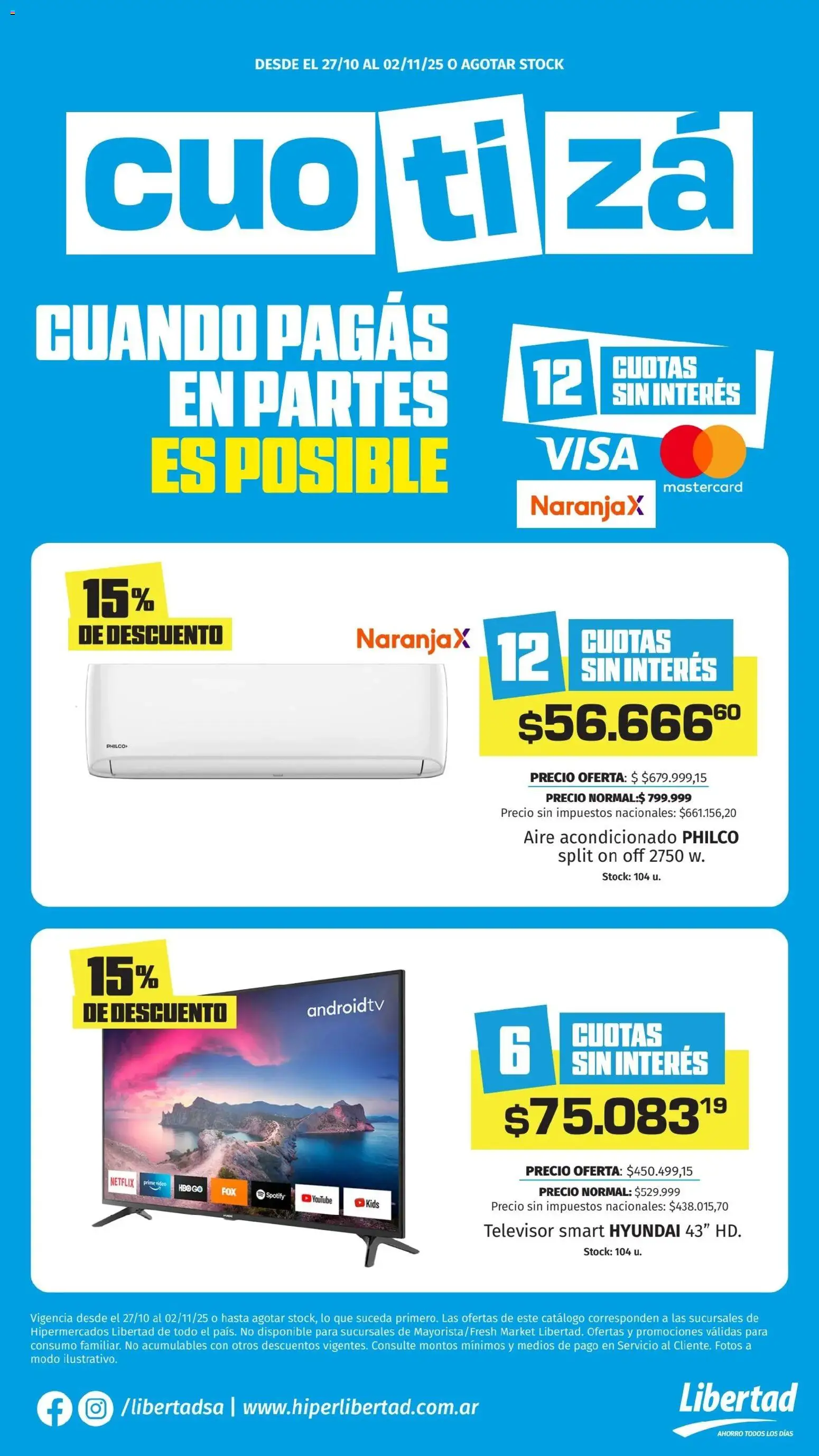 Hipermercado Libertad CUOTIZÁ del 27/10/2025 Online