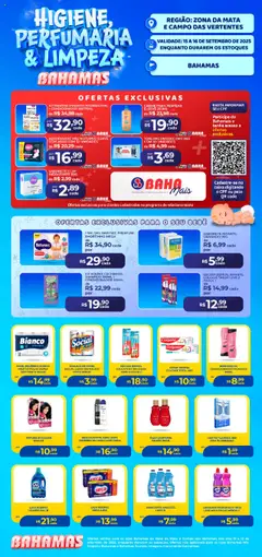 Pré-Visualização do folheto "Ofertas Higiene e Limpeza" da loja Bahamas Supermercados válido a partir de 15/09/2025