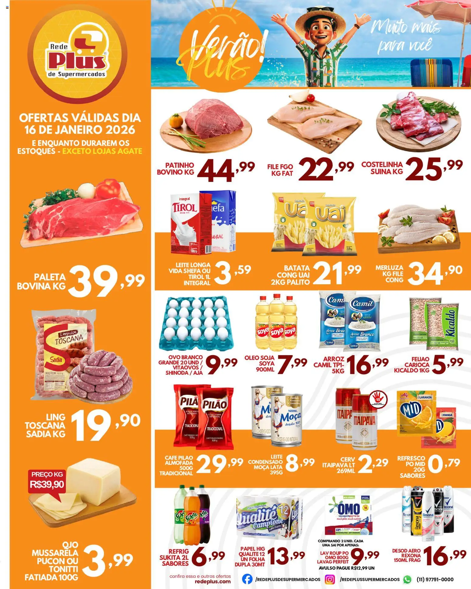 Pré-Visualização do folheto "Ofertas da semana" da loja Rede Plus Supermercados válido a partir de 16/01/2026