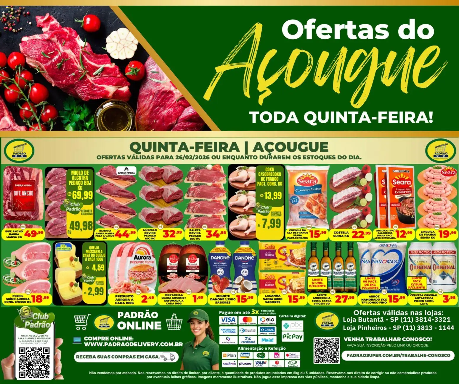 Pré-Visualização do folheto "Ofertas do Açougue" da loja Supermercado Padrão válido a partir de 26/02/2026