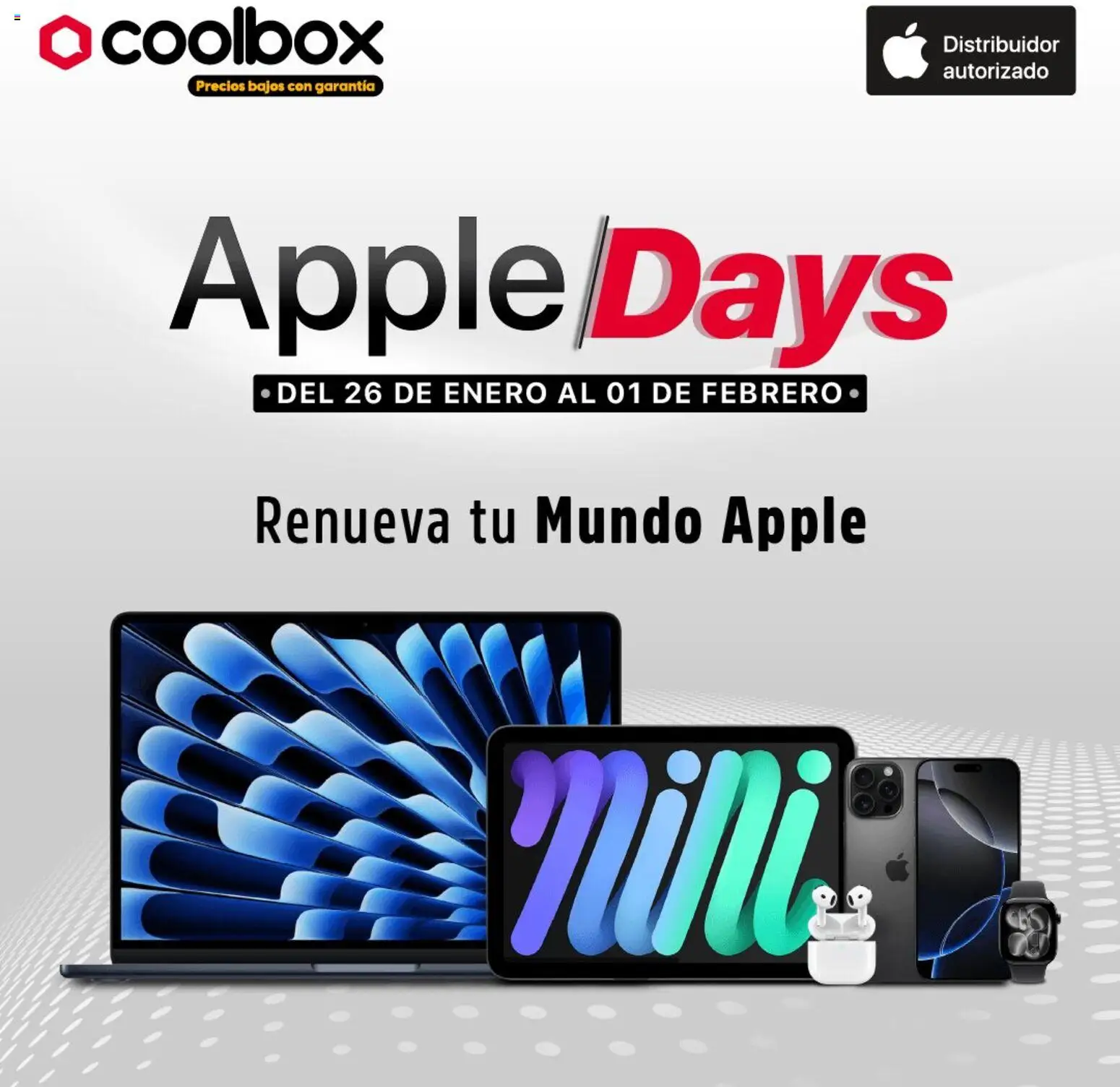 Vista previa de Apple Days de la tienda Coolbox válido desde 26/01/2026