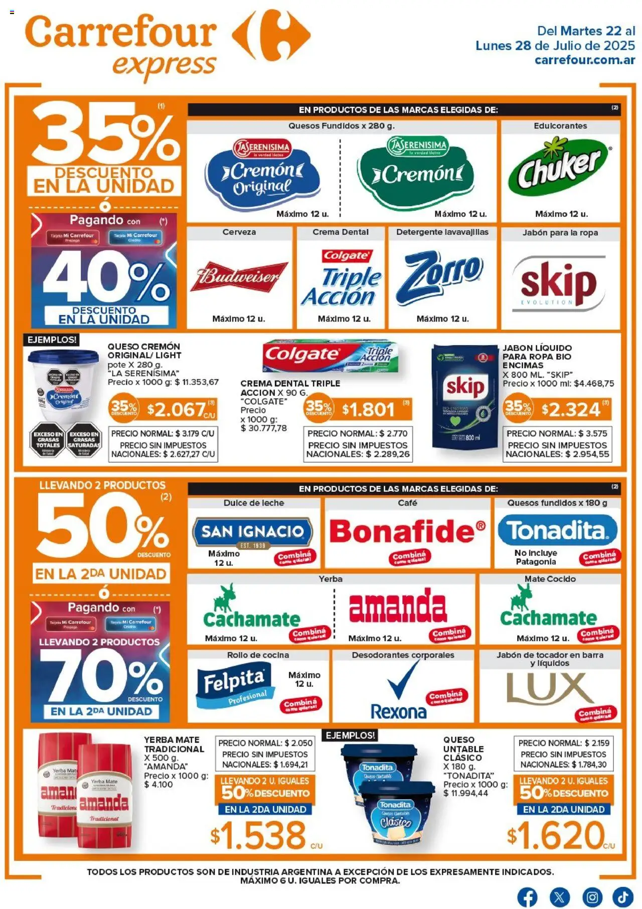 Carrefour Ofertas Express del 22/07/2025 >> Catálogo