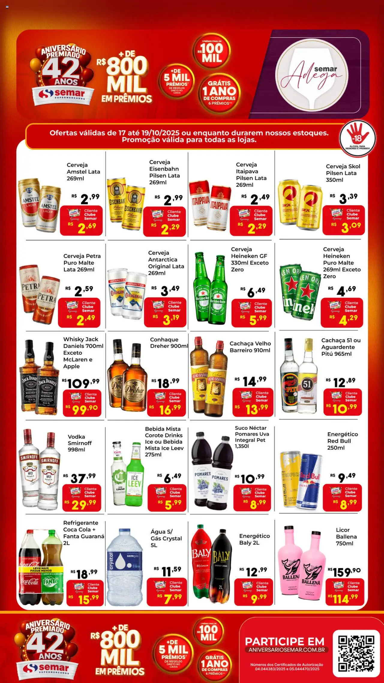 Semar Supermercado folheto "Ofertas Adega" válido a partir de 17/10/2025 - número de página 1