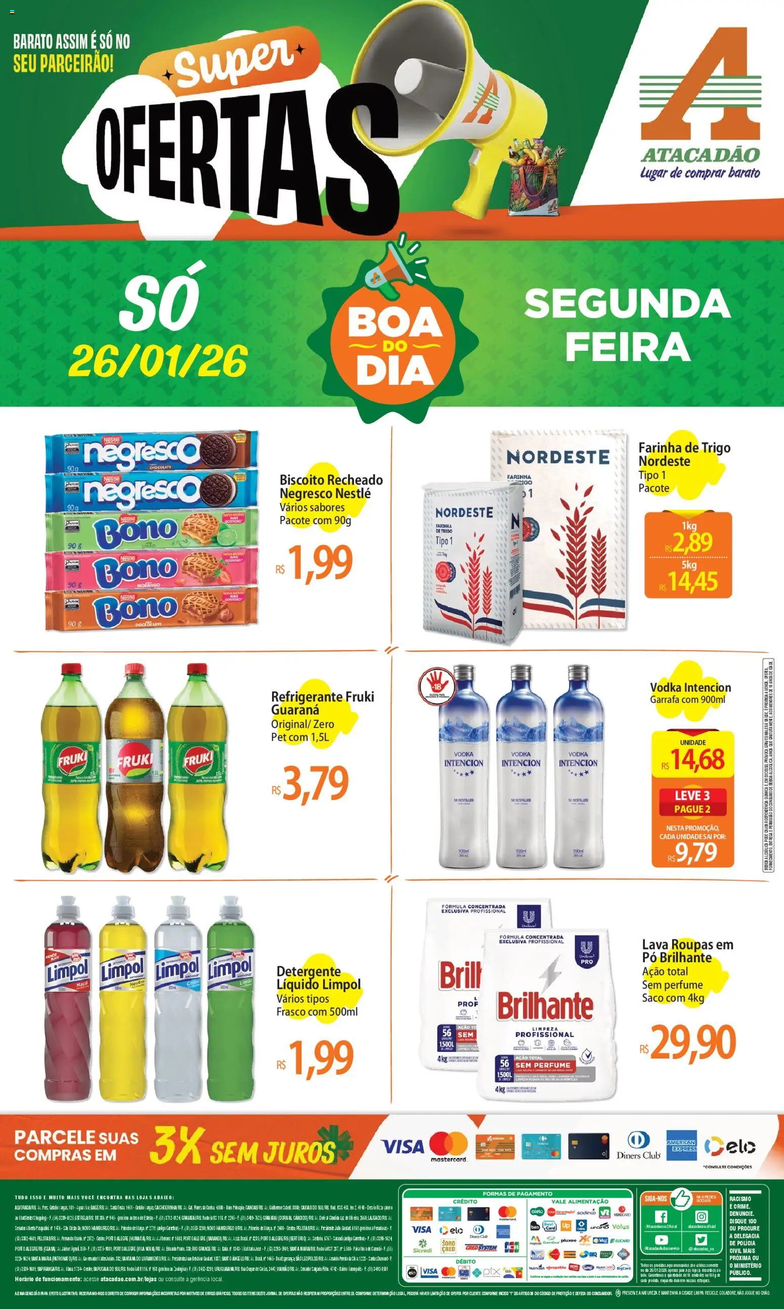 Pré-Visualização do folheto "Ofertas - RS" da loja Atacadão válido a partir de 26/01/2026