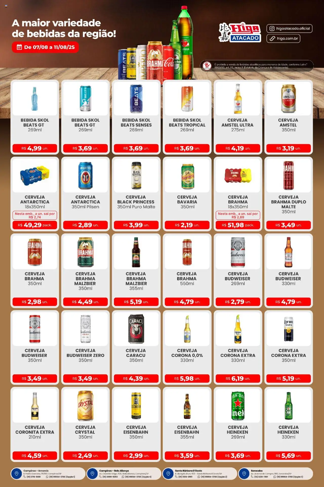 Higa Atacado folheto "Ofertas Festival de Bebidas" válido a partir de 07/08/2025 - número de página 1