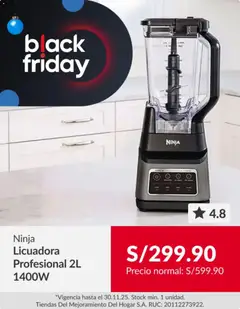 Vista previa de Black Friday de la tienda Sodimac válido desde 24/11/2025