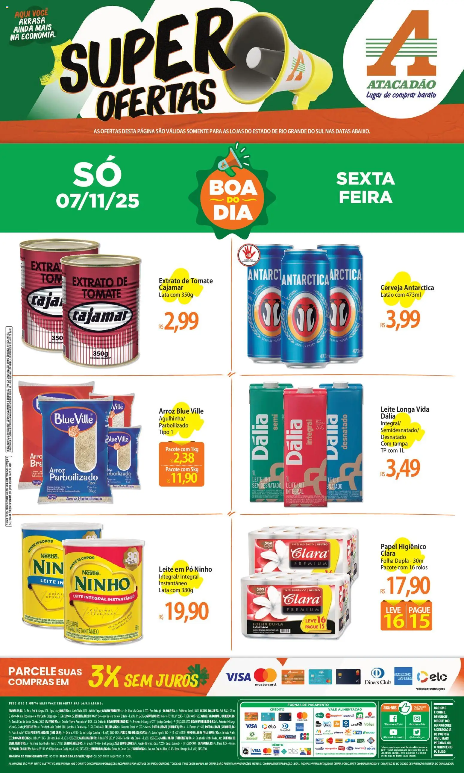 Pré-Visualização do folheto "Ofertas - RS" da loja Atacadão válido a partir de 07/11/2025