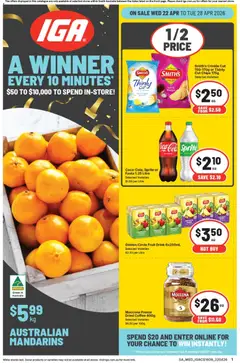 Preview of catalogue IGA catalogue SA from shop IGA valid 22/04/2026