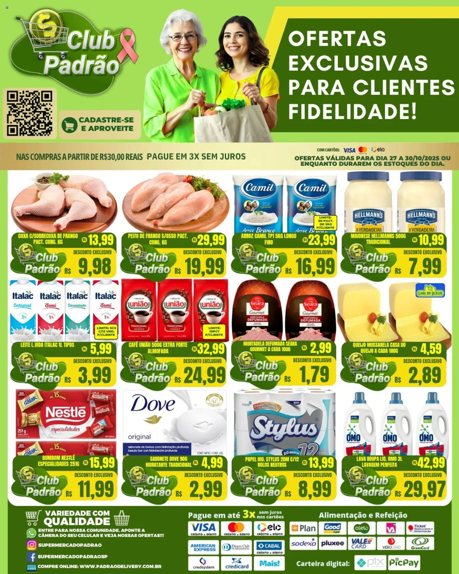 Supermercado Padrão folheto "Ofertas Club" válido a partir de 27/10/2025 - número de página 1