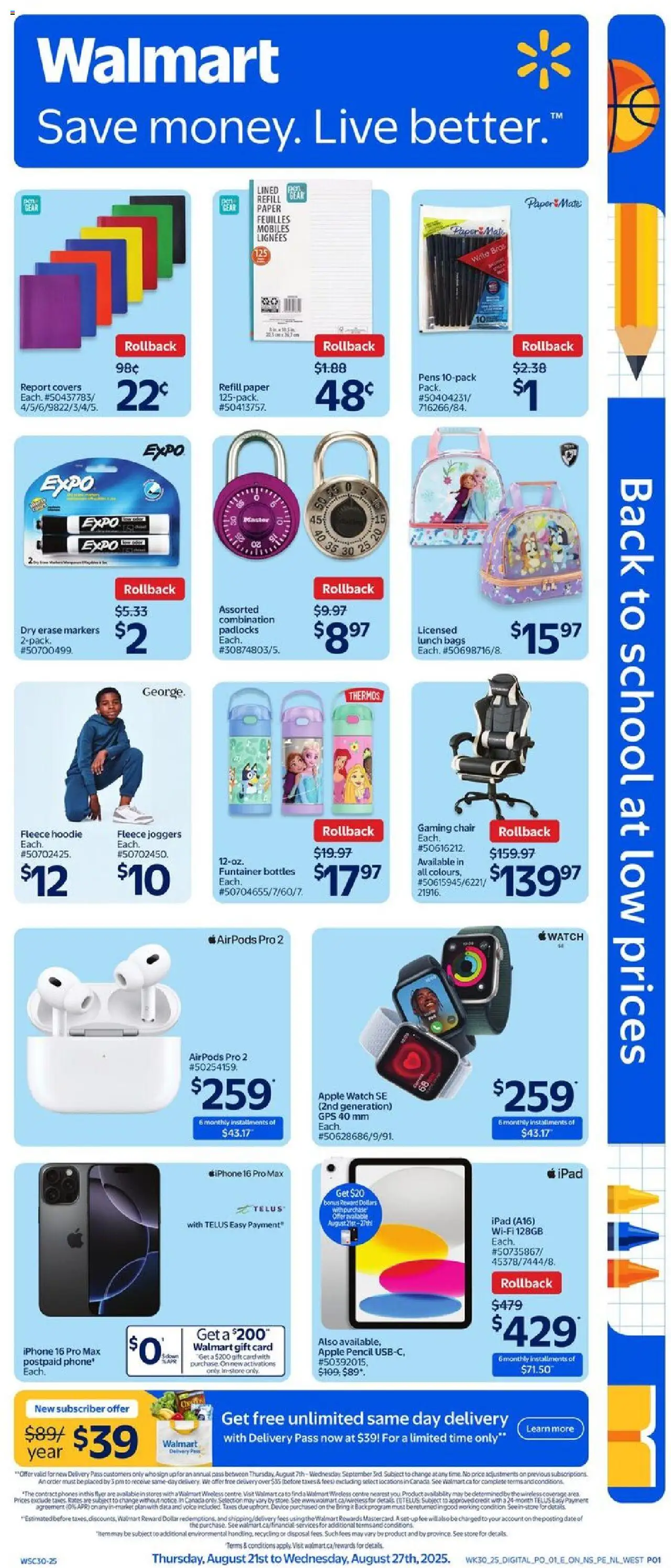 Walmart flyer valid from Aug 21, 2025 - page number 1