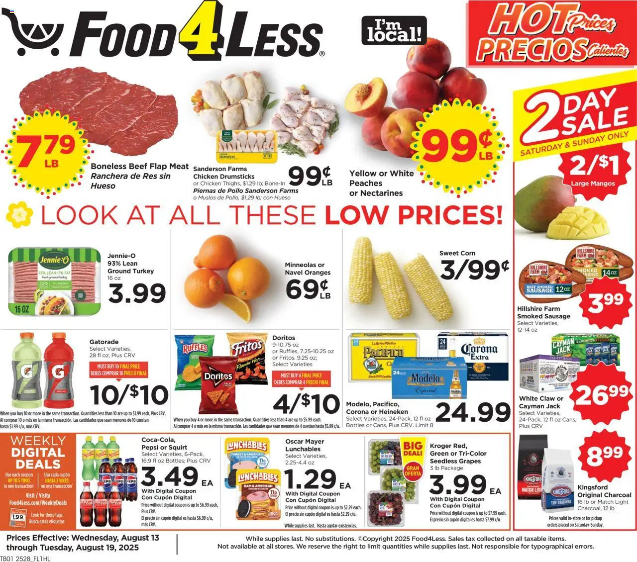 Food 4 Less Weekly Ad from 08/13/2025 - Flyer - Page number 1