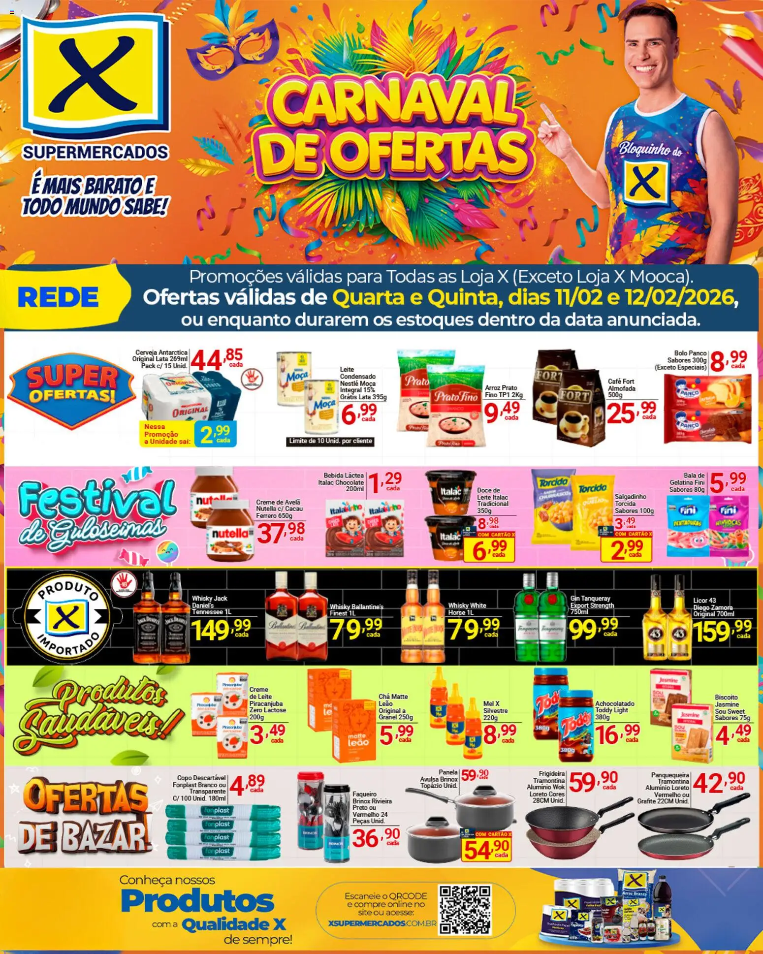 Pré-Visualização do folheto "Ofertas da semana" da loja X Supermercados válido a partir de 11/02/2026