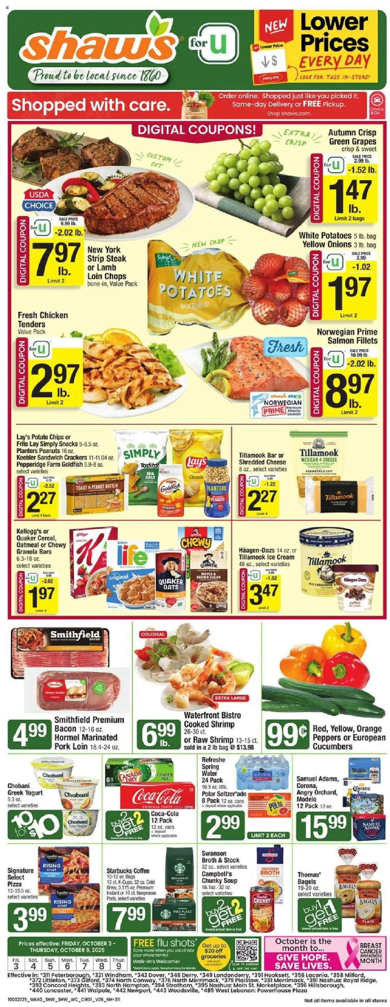 Shaw's Weekly Ad - NH from 10/03/2025 - Flyer - Page number 1