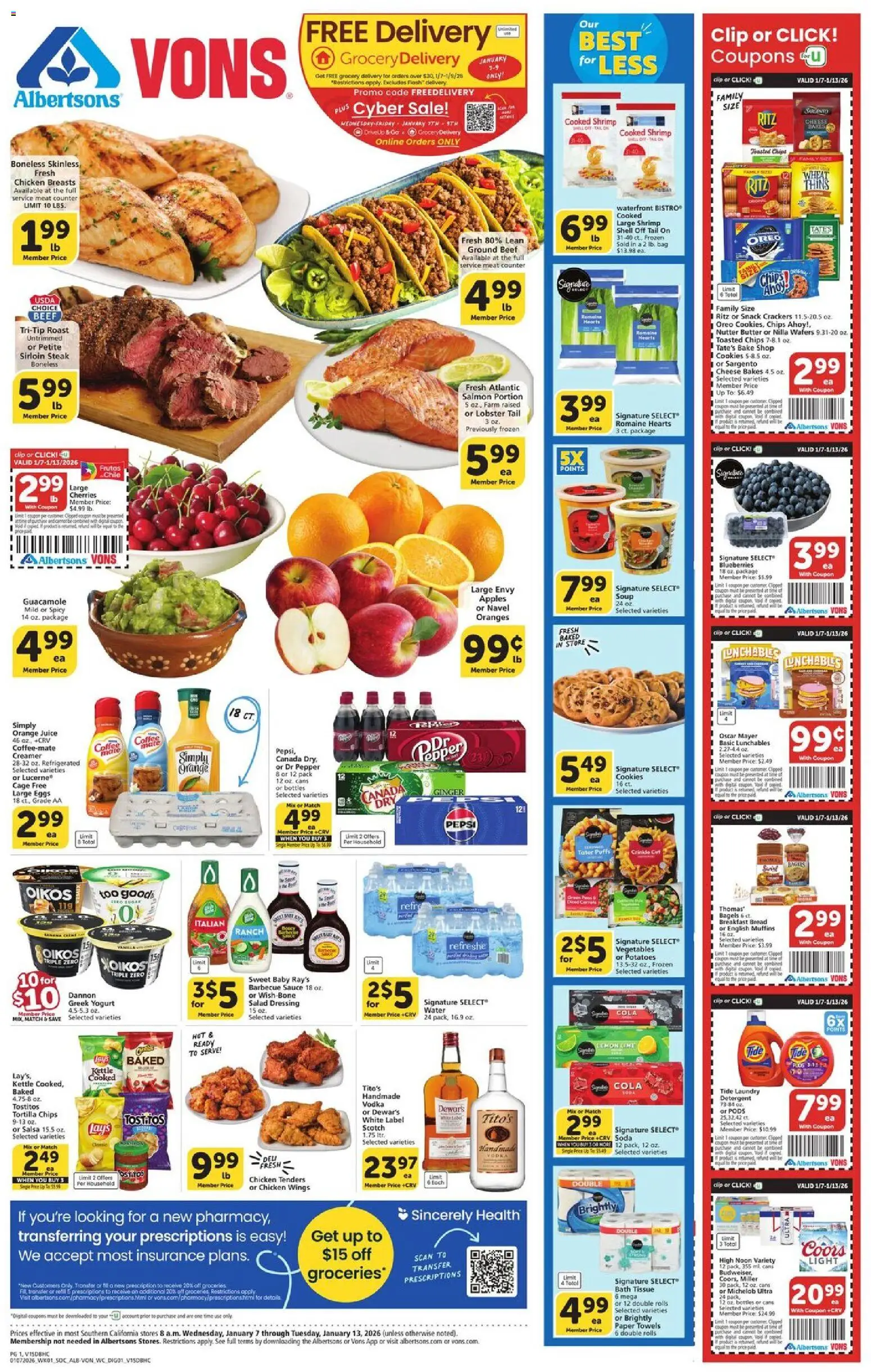 Ad Preview of Vons Weekly Ad from 01/07/2026