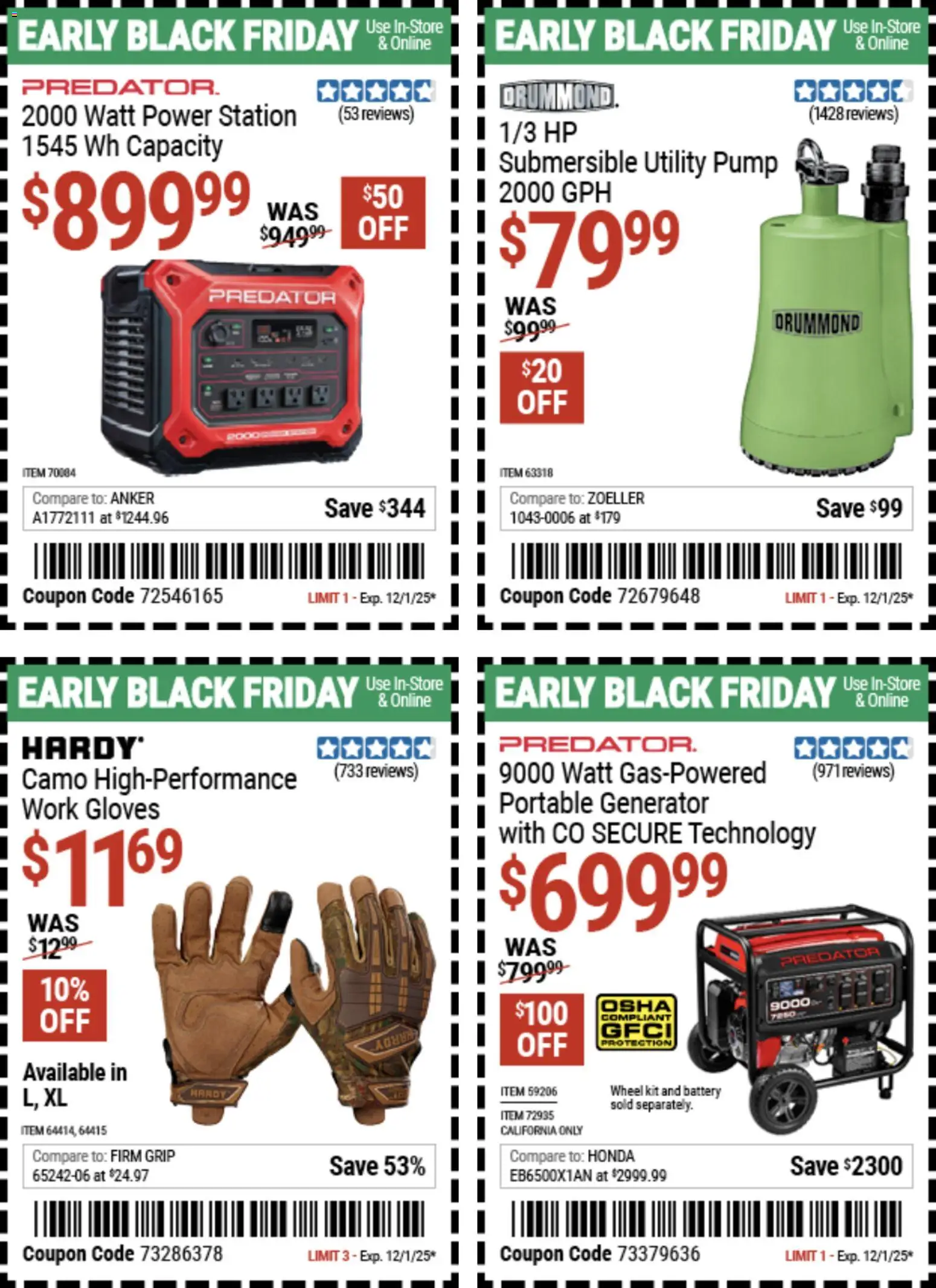 Ad Preview of Harbor Freight Early Black Friday from 11/10/2025