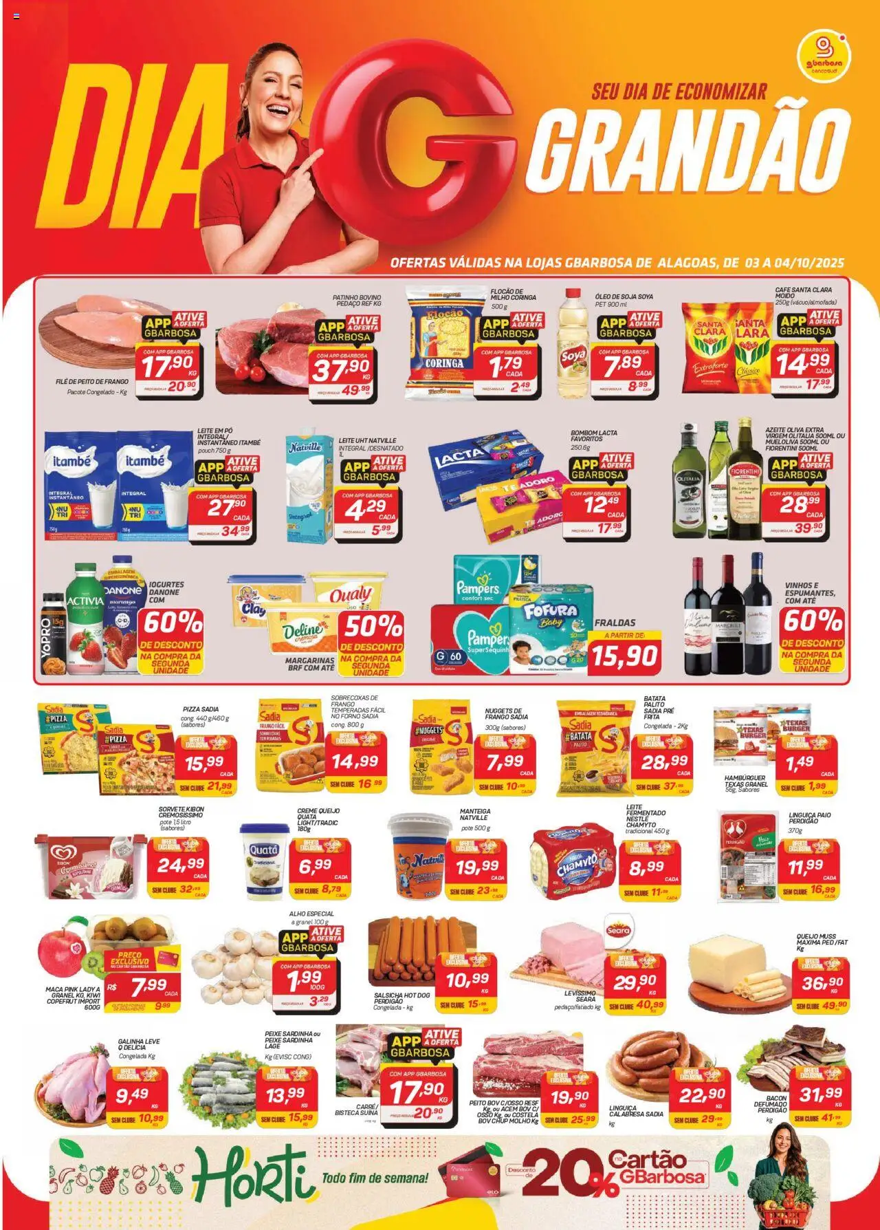 Gbarbosa folheto "Ofertas da semana" válido a partir de 03/10/2025 - número de página 1 - Sorvete, Peixe, Azeite, Manteiga, Bacon, Bombom, Leite em pó, Alho