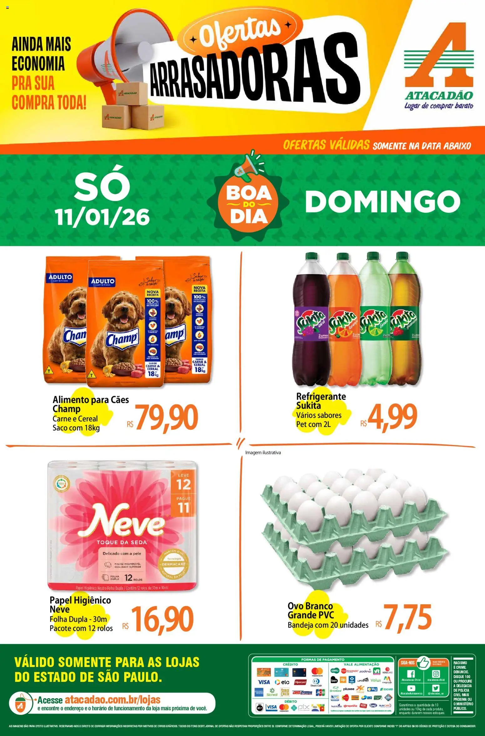 Pré-Visualização do folheto "Ofertas - SP" da loja Atacadão válido a partir de 11/01/2026