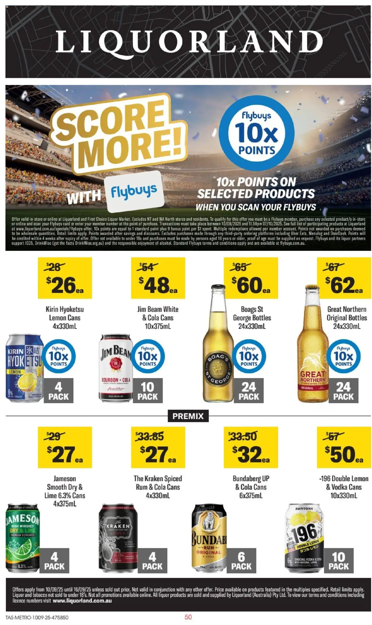 Liquorland catalogue valid from 10/09/2025 - page 1 - Jim Beam, Platforms, Vodka, Whiskey, Rum, Lemon, Irish whiskey, Jameson