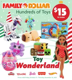 Ad Preview of Family Dollar Toy Book from 10/17/2025