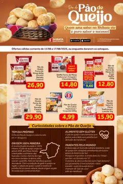 Pré-Visualização do folheto "Ofertas Dia do Pão de Queijo" da loja Shibata válido a partir de 15/08/2025