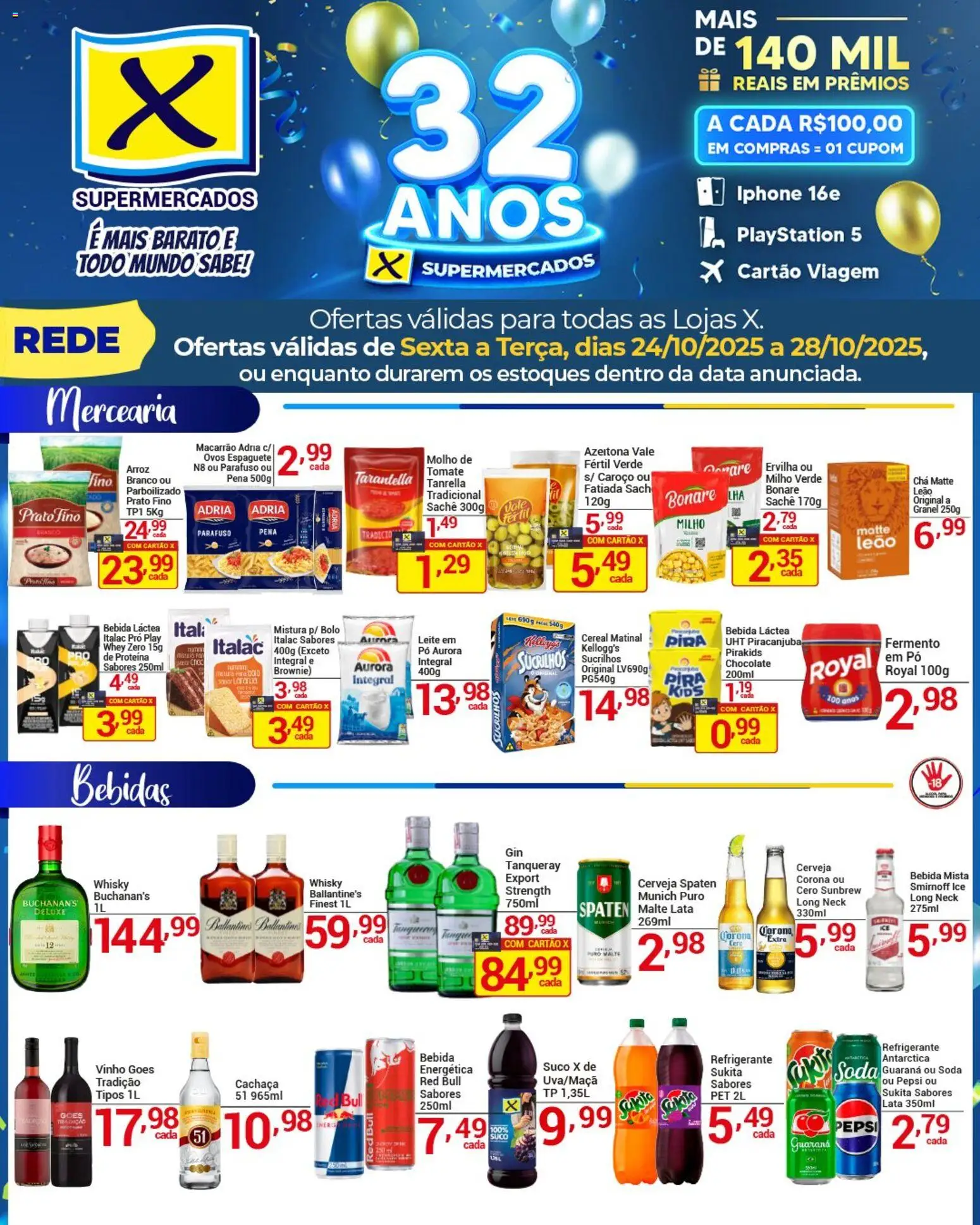 X Supermercados folheto "Ofertas da semana" válido a partir de 24/10/2025 - número de página 1