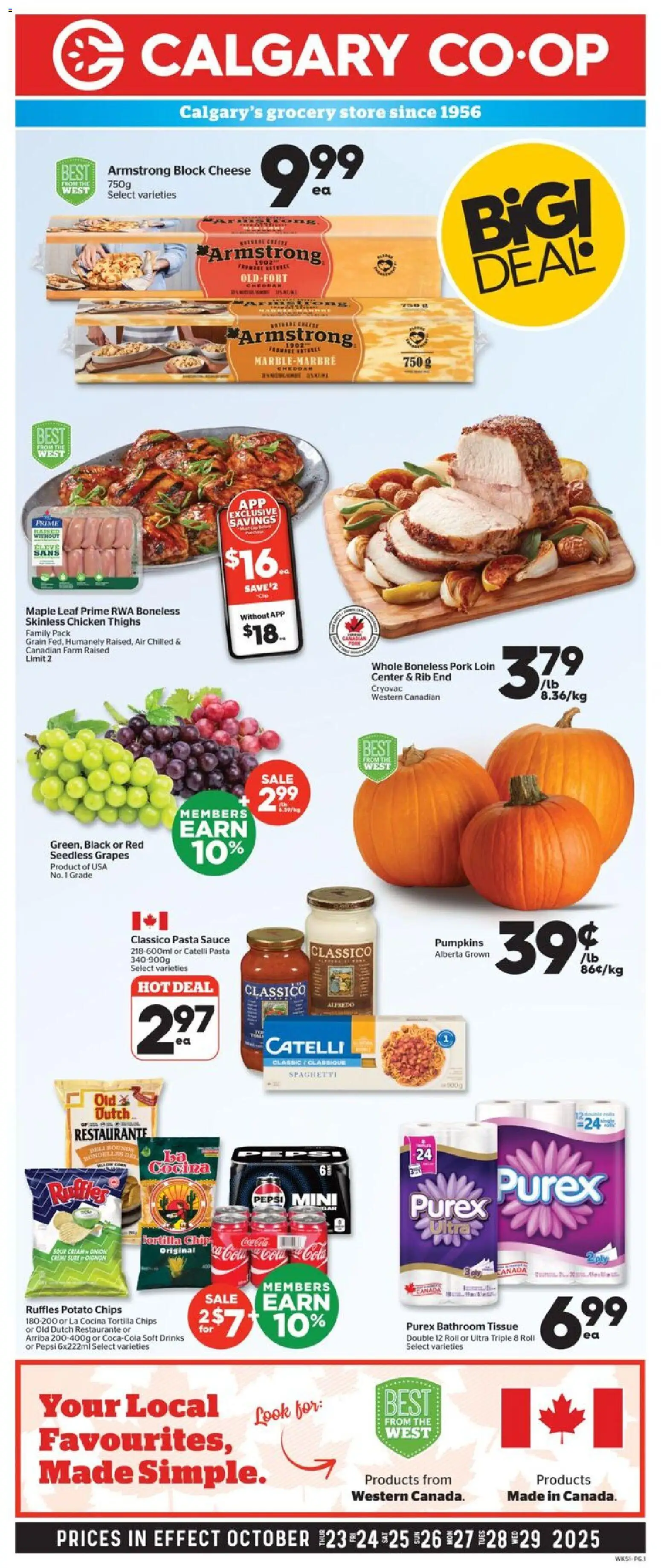Calgary Co-op flyer valid from Oct 23, 2025 - page number 1