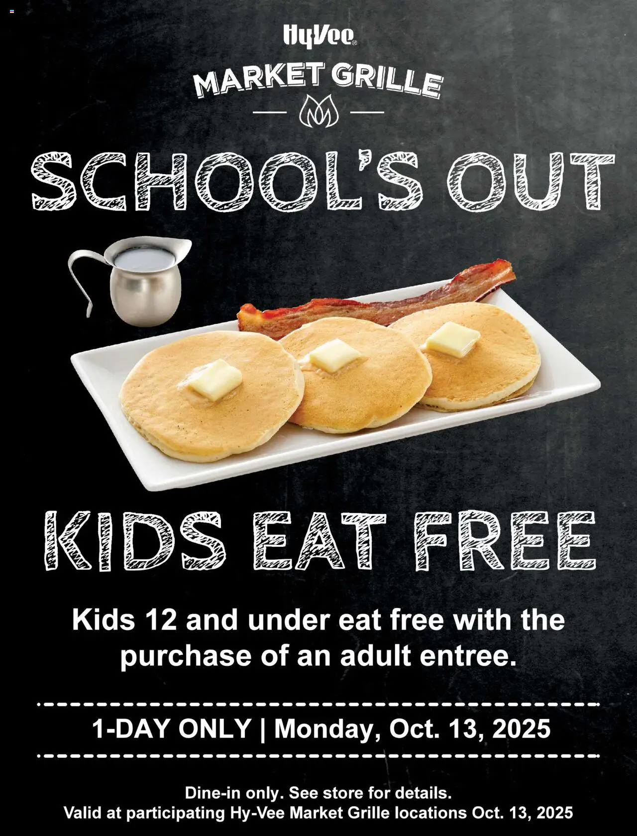 HyVee Kids Eat Free - Columbus Day Special from 10/13/2025 - Flyer - Page number 1