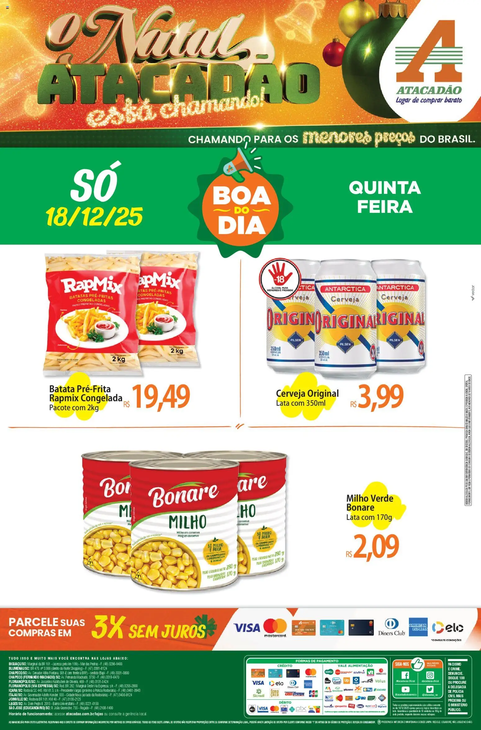 Pré-Visualização do folheto "Ofertas - SC" da loja Atacadão válido a partir de 18/12/2025