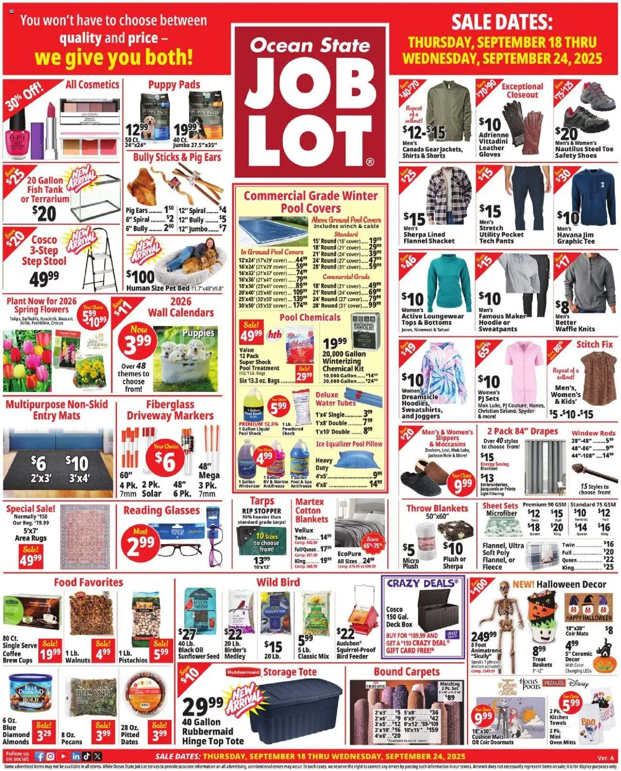 Ocean State Job Lot Weekly Ad - MA from 09/18/2025 - Flyer - Page number 1
