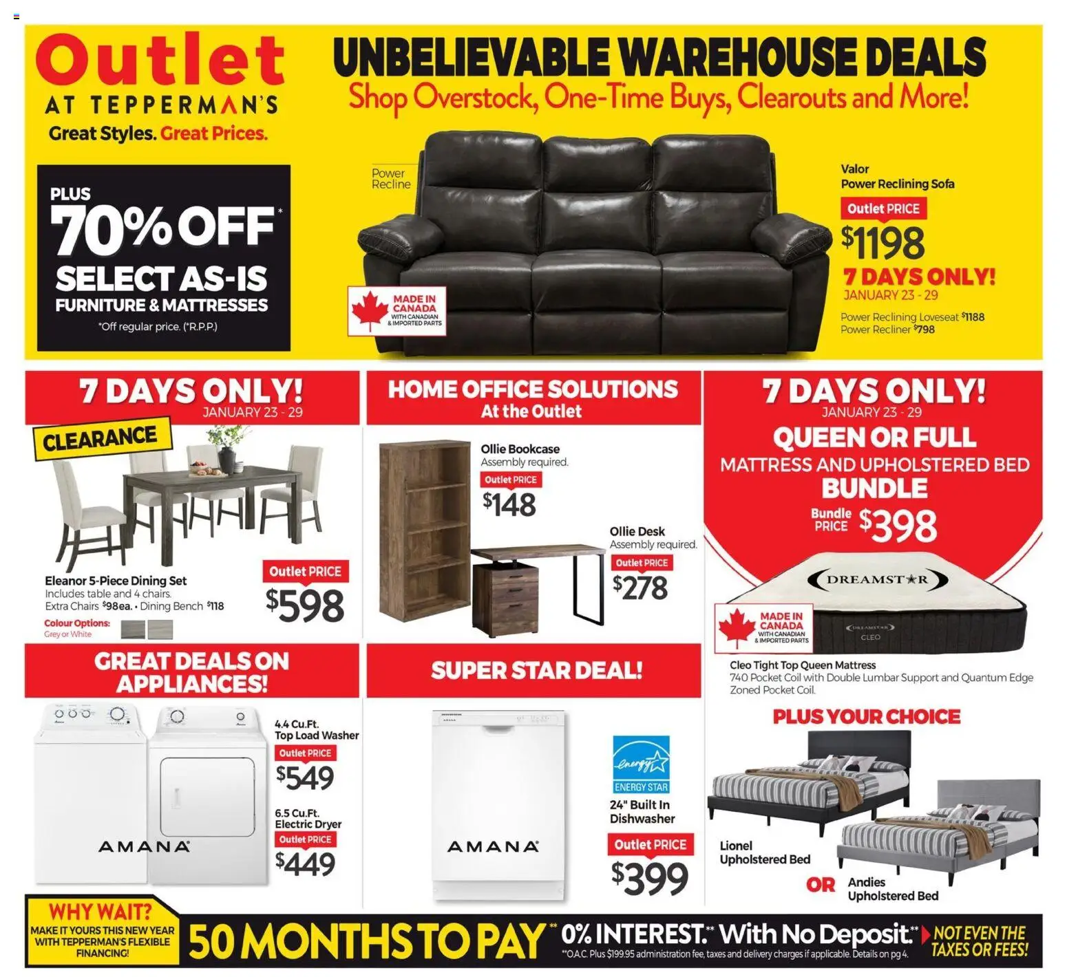 Preview of leaflet Outlet from shop Tepperman's is valid from Jan 23, 2026