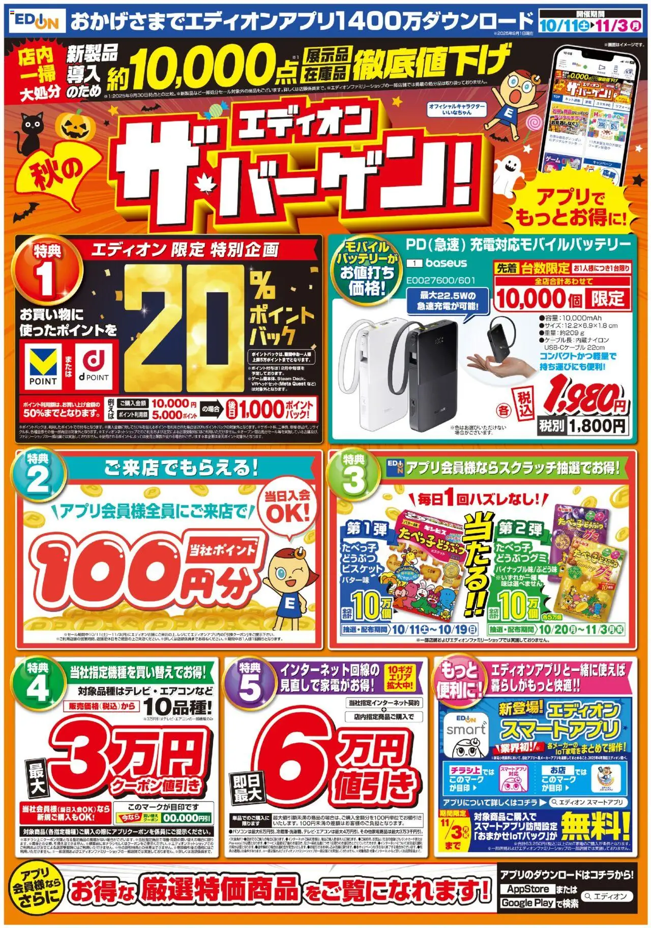 100満ボルトショッエディオン ザ・バーゲンプは 2025/10/11から有効 - ページ番号 1