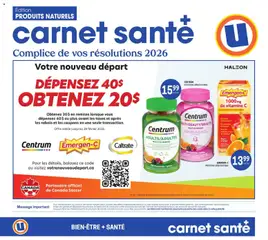 Preview of leaflet Carnet santé from shop Uniprix is valid from Jan 08, 2026
