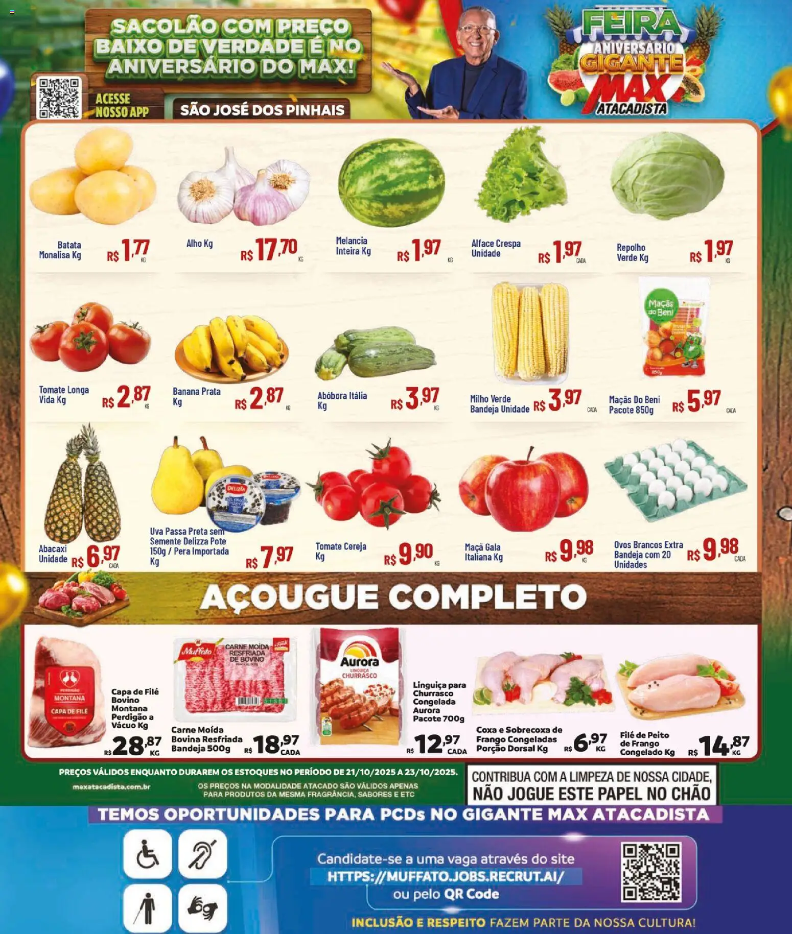 Max Atacadista folheto "Ofertas Feira Aniversário" válido a partir de 21/10/2025 - número de página 1