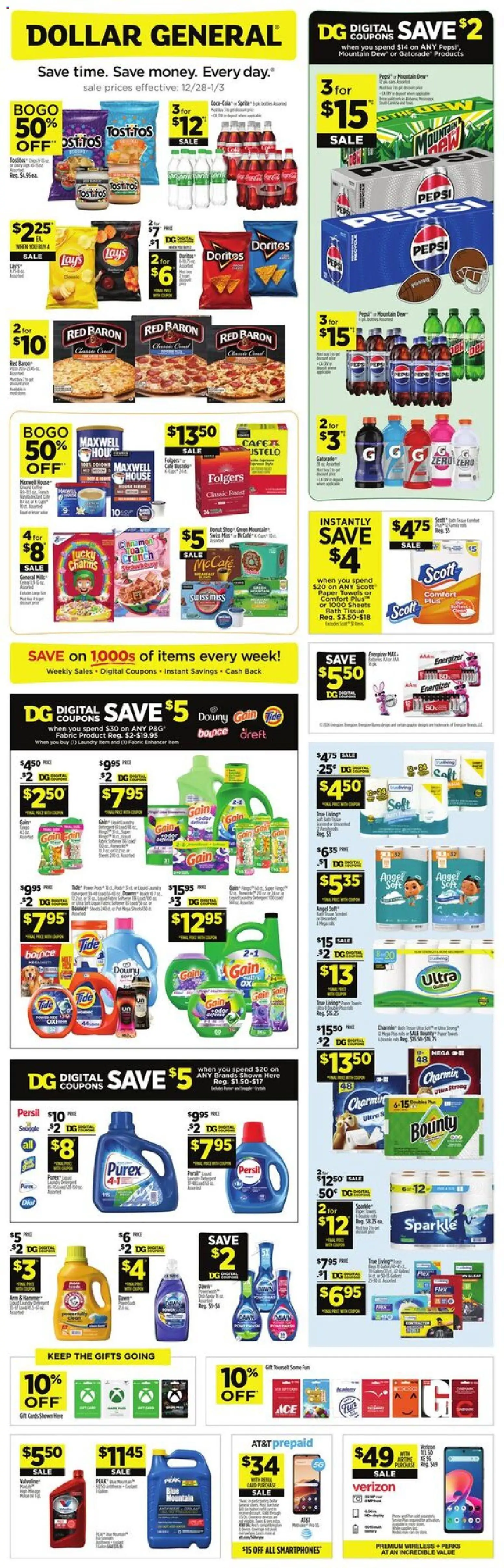 Ad Preview of Dollar General Weekly Ad from 12/28/2025
