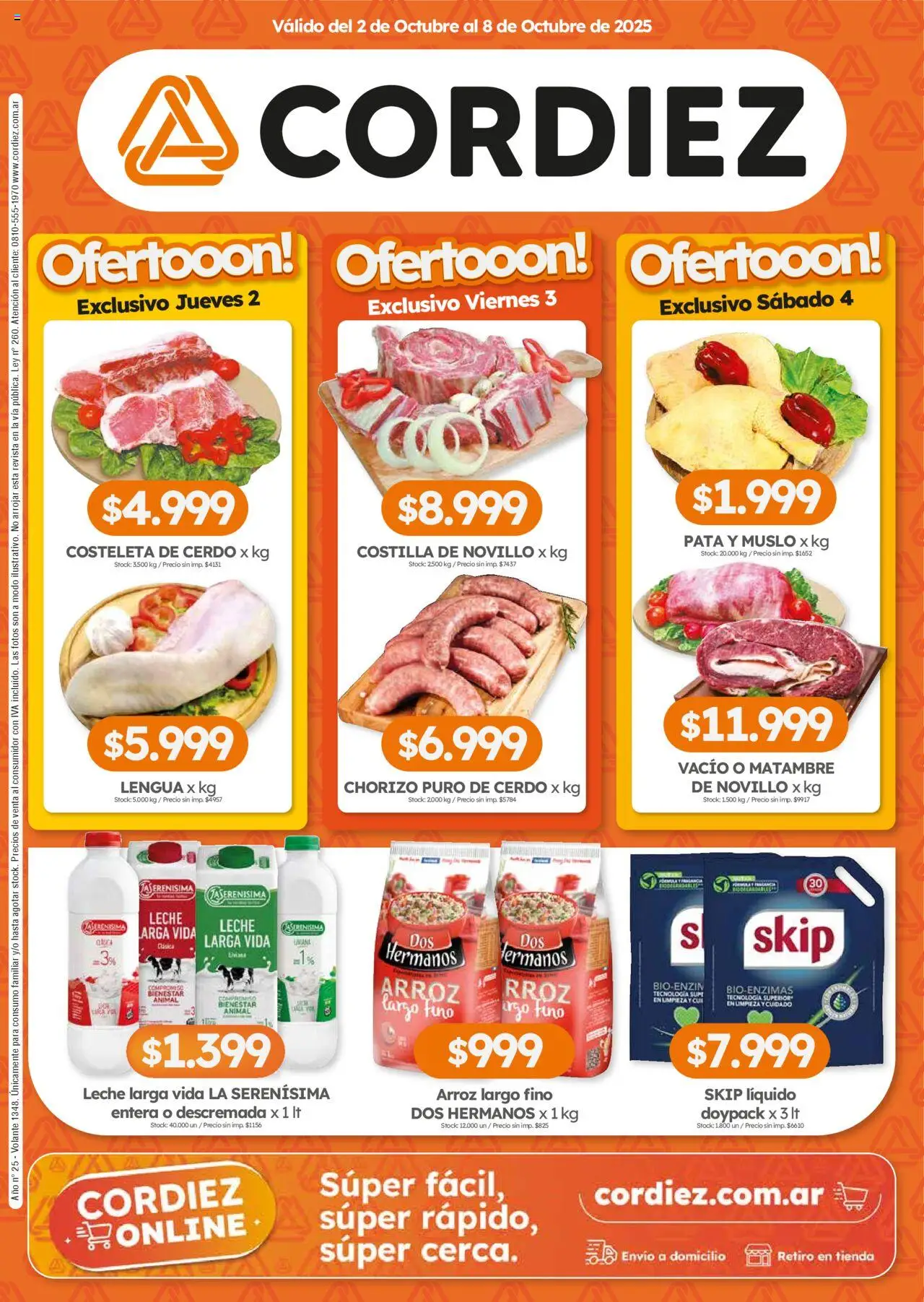 Cordiez Ofertas del 02/10/2025 >> Catálogo