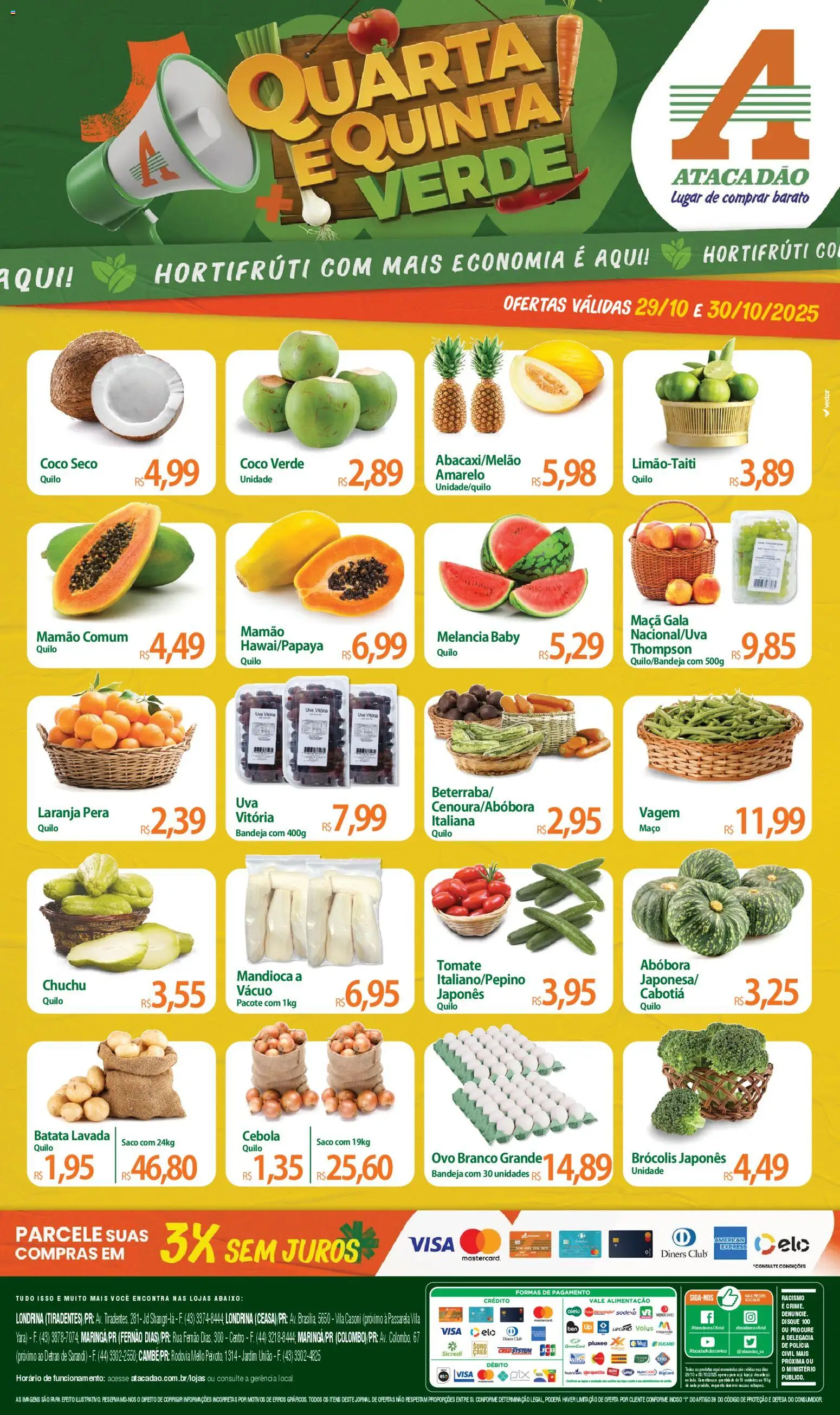 Pré-Visualização do folheto "Ofertas - PR" da loja Atacadão válido a partir de 29/10/2025