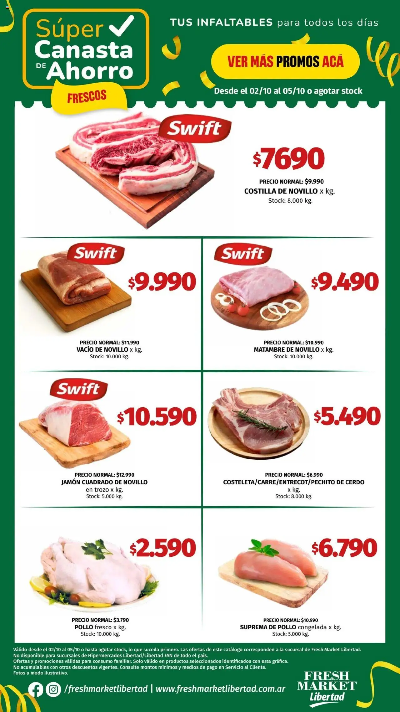 Hipermercado Libertad Super Canasta de Ahorro Frescos del 02/10/2025 Online