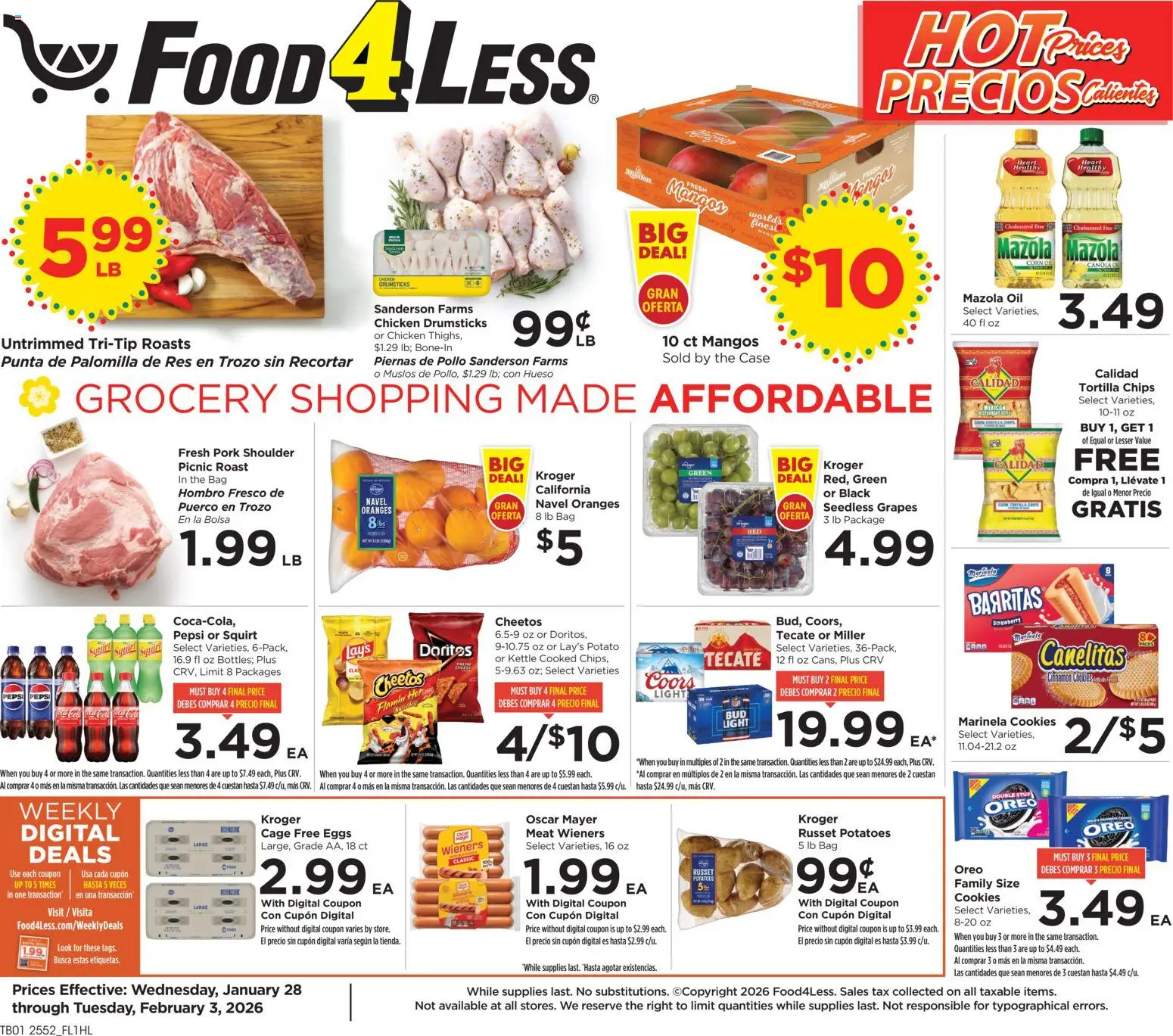 Ad Preview of Food 4 Less Weekly Ad from 01/28/2026
