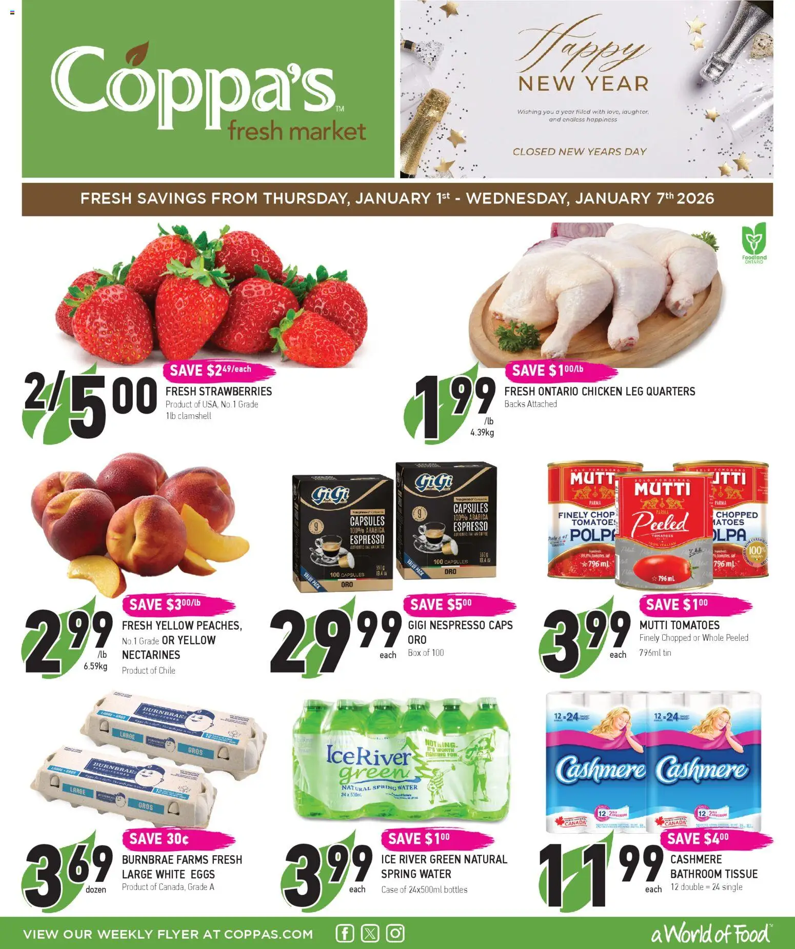 Preview of leaflet Weekly flyer / circulaire from shop Coppas Fresh Market is valid from Jan 01, 2026