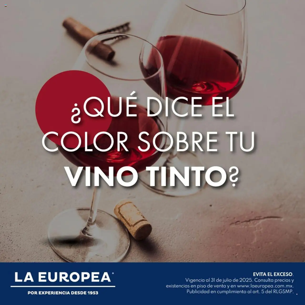 Catálogo Vino Tinto La Europea y sus promociones válidas desde el 28/07/2025 - Número de página 1