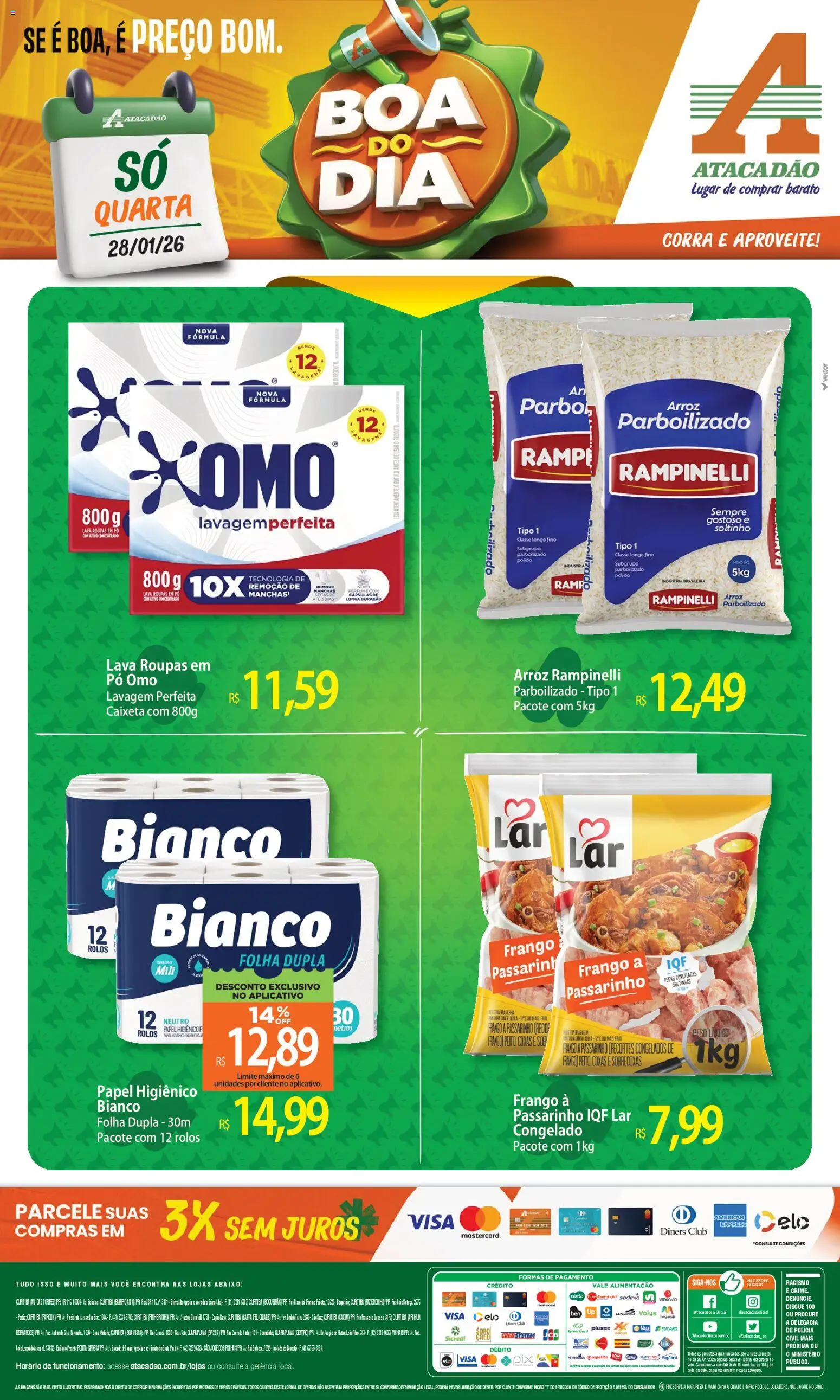 Pré-Visualização do folheto "Ofertas - PR" da loja Atacadão válido a partir de 28/01/2026