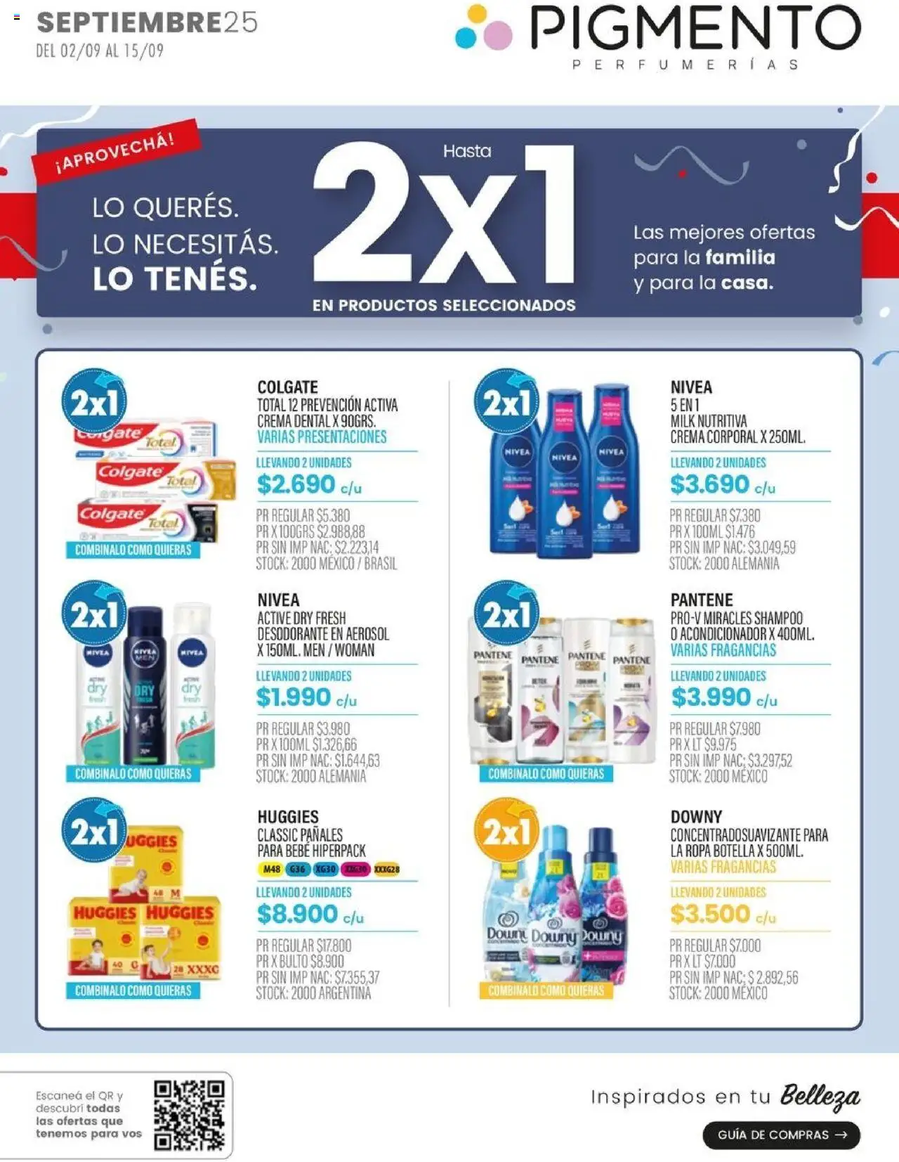 Pigmento Catálogo del 02/09/2025 Online - Ropa, Shampoo, Pañales, Crema, Desodorante, Botella, Acondicionador
