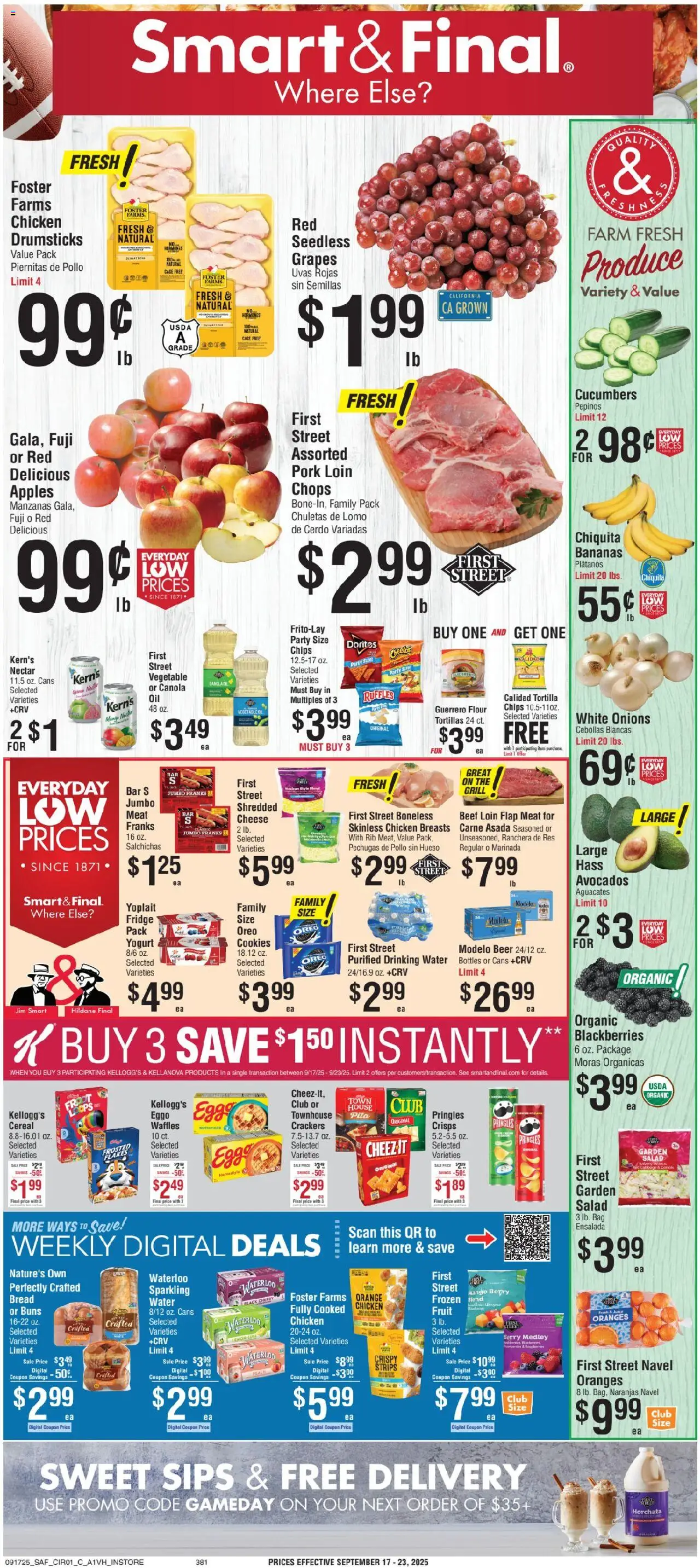 Smart & Final Weekly Ad from 09/17/2025 - Flyer - Page number 1