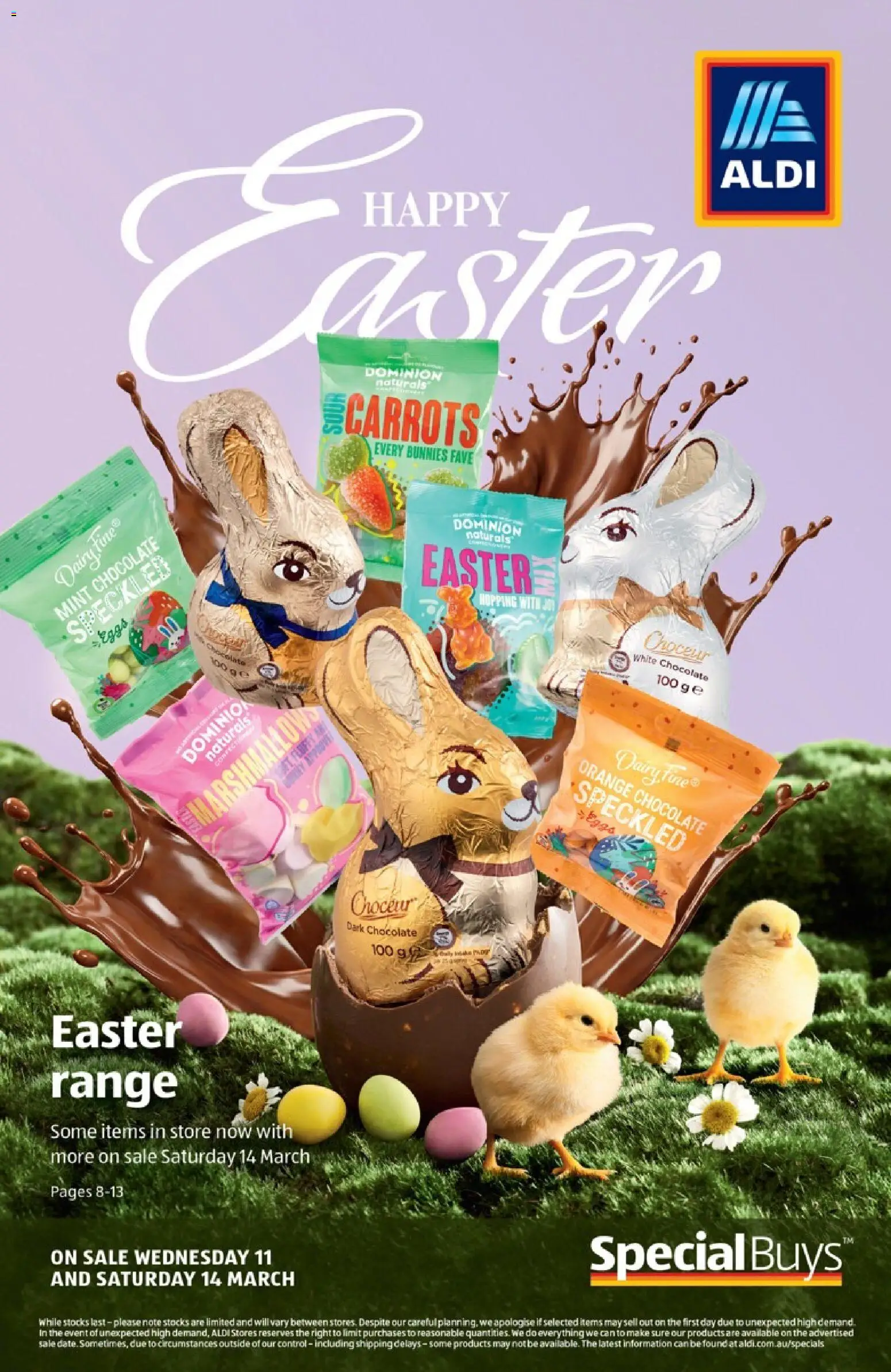 Preview of catalogue Aldi catalogue from shop Aldi valid 11/03/2026 - Dairy, Chocolate, Carrots, White chocolate